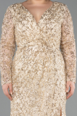 Robe De Soirée Grande Taille Longue Squameuse Or ABU5871