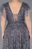 Robe De Fiançailles Grande Taille Longue Anthracite ABU5872