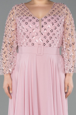 Robe De Soirée Grande Taille Longue Mousseline Poudre ABU5875