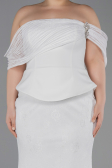 Robe de Soirée Grande Taille Longue Dantelle Blanc ABU5876