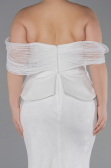 Robe de Soirée Grande Taille Longue Dantelle Blanc ABU5876