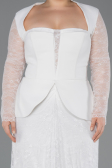 Robe de Soirée Grande Taille Longue Dantelle Blanc ABU5881