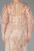 Robe De Soirée Grande Taille Longue Perlé Or ABU5800