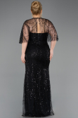Robe De Soirée Grande Taille Longue Perlé Noir ABU5800