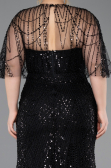 Robe De Soirée Grande Taille Longue Perlé Noir ABU5800