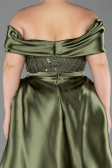 Robe Grande Taille Perlé Longue Kaki ABU5742
