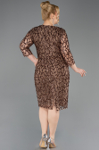 Robe De Invitation Grande Taille Midi Squameuse Cuivre ABK2546