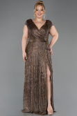Robe De Soirée Grande Taille Longue Cuivre ABU5836