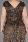 Robe De Soirée Grande Taille Longue Cuivre ABU5836