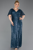 Robe De Soirée Grande Taille Longue Vert Pétrole ABU5837