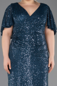 Robe De Soirée Grande Taille Longue Vert Pétrole ABU5837