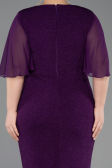 Robe De Soirée Grande Taille Midi Violet ABK1826