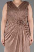 Robe de Soirée Grande Taille Longue Cappuccino ABU5838