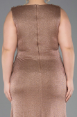 Robe de Soirée Grande Taille Longue Cappuccino ABU5838