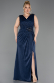 Robe de Soirée Grande Taille Longue Bleu Marine ABU5838