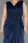 Robe de Soirée Grande Taille Longue Bleu Marine ABU5838