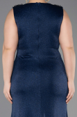 Robe de Soirée Grande Taille Longue Bleu Marine ABU5838