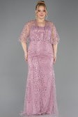Robe De Soirée Grande Taille Longue Perlé Poudre ABU5800