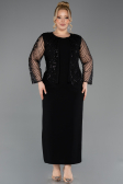 Robe de Soirée Grande Taille Midi Noir ABK2418