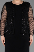 Robe de Soirée Grande Taille Midi Noir ABK2418