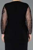 Robe de Soirée Grande Taille Midi Noir ABK2418