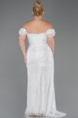 Robe de Soirée Grande Taille Longue Dantelle Blanc ABU5729
