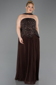 Robe De Soirée Grande Taille Longue Brun ABU5856