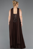 Robe De Soirée Grande Taille Longue Brun ABU5856