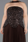 Robe De Soirée Grande Taille Longue Brun ABU5856