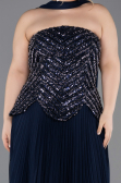 Robe De Soirée Grande Taille Longue Bleu Marine ABU5856