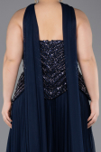 Robe De Soirée Grande Taille Longue Bleu Marine ABU5856