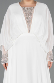 Robe Grande Taille Longue Mousseline Blanc ABU5860