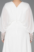 Robe Grande Taille Longue Mousseline Blanc ABU5860