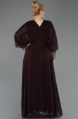 Robe Grande Taille Longue Mousseline Brun ABU5860