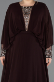 Robe Grande Taille Longue Mousseline Brun ABU5860