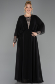 Robe Grande Taille Longue Mousseline Noir ABU5860