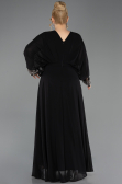 Robe Grande Taille Longue Mousseline Noir ABU5860