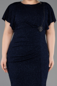 Robe De Soirée Grande Taille Midi Bleu Marine ABK2535