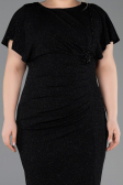 Robe De Soirée Grande Taille Midi Noir ABK2535