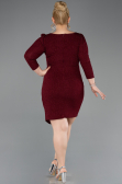 Robe De Invitation Grande Taille Courte Rouge Bordeaux ABK2537