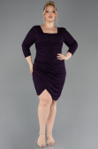 Robe De Invitation Grande Taille Courte Violet Foncé ABK2537