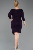 Robe De Invitation Grande Taille Courte Violet Foncé ABK2537