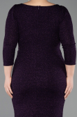 Robe De Invitation Grande Taille Courte Violet Foncé ABK2537