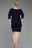 Robe De Invitation Grande Taille Courte Bleu Marine ABK2537