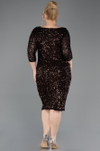 Robe De Invitation Grande Taille Midi Brun ABK2540