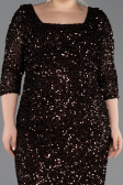 Robe De Invitation Grande Taille Midi Brun ABK2540