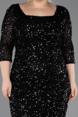 Robe De Invitation Grande Taille Midi Noir ABK2540