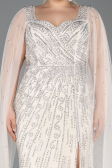 Robe De Soirée Grande Taille Longue Pierreux Beige ABU5752