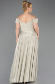 Robe de Soirée Grande Taille Longue Beige ABU5716