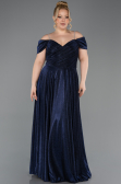 Robe de Soirée Grande Taille Longue Bleu Marine ABU5716